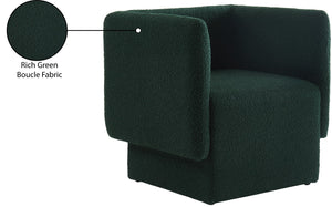 Vera Boucle Fabric / Wood / Foam Contemporary Green Boucle Fabric Accent Chair - 31" W x 27" D x 29" H