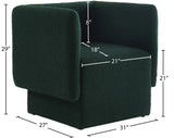 Vera Boucle Fabric / Wood / Foam Contemporary Green Boucle Fabric Accent Chair - 31" W x 27" D x 29" H