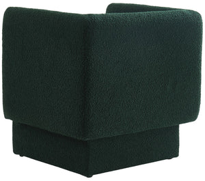 Vera Boucle Fabric / Wood / Foam Contemporary Green Boucle Fabric Accent Chair - 31" W x 27" D x 29" H