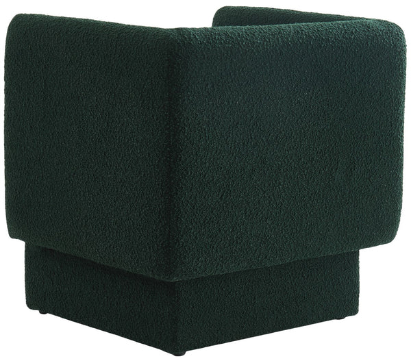 Vera Boucle Fabric / Wood / Foam Contemporary Green Boucle Fabric Accent Chair - 31" W x 27" D x 29" H