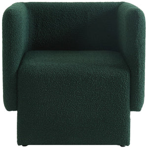 Vera Boucle Fabric / Wood / Foam Contemporary Green Boucle Fabric Accent Chair - 31" W x 27" D x 29" H