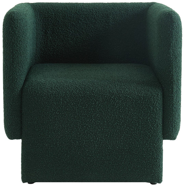 Vera Boucle Fabric / Wood / Foam Contemporary Green Boucle Fabric Accent Chair - 31" W x 27" D x 29" H