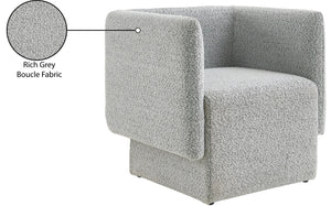 Vera Boucle Fabric / Wood / Foam Contemporary Grey Boucle Fabric Accent Chair - 31" W x 27" D x 29" H