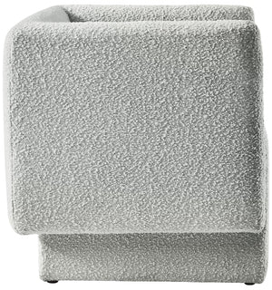 Vera Boucle Fabric / Wood / Foam Contemporary Grey Boucle Fabric Accent Chair - 31" W x 27" D x 29" H