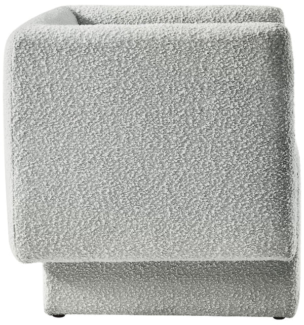 Vera Boucle Fabric / Wood / Foam Contemporary Grey Boucle Fabric Accent Chair - 31" W x 27" D x 29" H