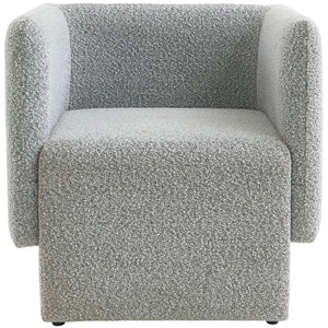 Vera Boucle Fabric / Wood / Foam Contemporary Grey Boucle Fabric Accent Chair - 31" W x 27" D x 29" H