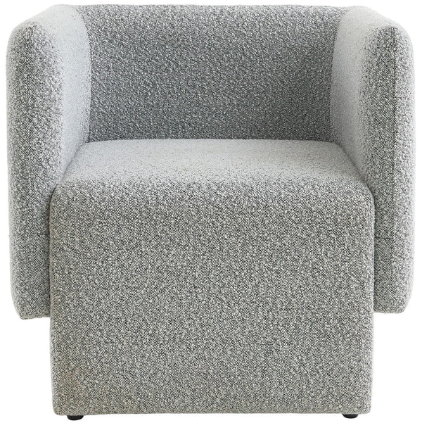 Vera Boucle Fabric / Wood / Foam Contemporary Grey Boucle Fabric Accent Chair - 31" W x 27" D x 29" H