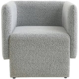 Vera Boucle Fabric / Wood / Foam Contemporary Grey Boucle Fabric Accent Chair - 31" W x 27" D x 29" H