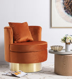 Kendra Velvet / Engineered Wood / Foam Contemporary Cognac Velvet Accent Chair - 29" W x 29" D x 29" H