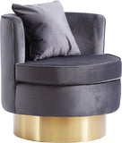 Kendra Velvet / Engineered Wood / Foam Contemporary Grey Velvet Accent Chair - 29" W x 29" D x 29" H