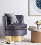 Kendra Velvet / Engineered Wood / Foam Contemporary Grey Velvet Accent Chair - 29" W x 29" D x 29" H