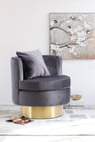 Kendra Velvet / Engineered Wood / Foam Contemporary Grey Velvet Accent Chair - 29" W x 29" D x 29" H