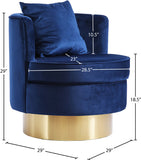 Kendra Velvet / Engineered Wood / Foam Contemporary Navy Velvet Accent Chair - 29" W x 29" D x 29" H