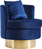 Kendra Velvet / Engineered Wood / Foam Contemporary Navy Velvet Accent Chair - 29" W x 29" D x 29" H