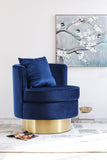 Kendra Velvet / Engineered Wood / Foam Contemporary Navy Velvet Accent Chair - 29" W x 29" D x 29" H