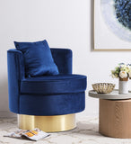 Kendra Velvet / Engineered Wood / Foam Contemporary Navy Velvet Accent Chair - 29" W x 29" D x 29" H