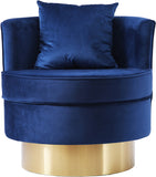 Kendra Velvet / Engineered Wood / Foam Contemporary Navy Velvet Accent Chair - 29" W x 29" D x 29" H