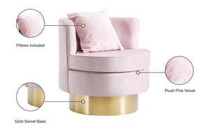 Kendra Velvet / Engineered Wood / Foam Contemporary Pink Velvet Accent Chair - 29" W x 29" D x 29" H