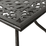 Phoenix Traditional Outdoor Aluminum Rectangular Dining?Table, Hammered Bronze Noble House