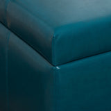 Noble House Richmond KD PU Teal Storage Ottoman