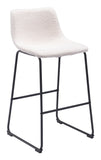 Zuo Modern Smart 100% Polyester, Plywood, Steel Transitional Commercial Grade Barstool Set - Set of 2 Ivory, Black 100% Polyester, Plywood, Steel