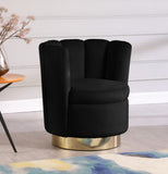 Lily Velvet / Engineered Wood / Steel Contemporary Black Velvet Accent Chair - 30" W x 27" D x 31" H