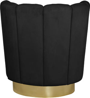 Lily Velvet / Engineered Wood / Steel Contemporary Black Velvet Accent Chair - 30" W x 27" D x 31" H