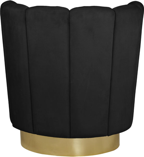 Lily Velvet / Engineered Wood / Steel Contemporary Black Velvet Accent Chair - 30" W x 27" D x 31" H