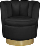 Lily Velvet / Engineered Wood / Steel Contemporary Black Velvet Accent Chair - 30" W x 27" D x 31" H