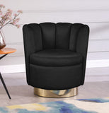 Lily Velvet / Engineered Wood / Steel Contemporary Black Velvet Accent Chair - 30" W x 27" D x 31" H