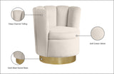 Lily Velvet / Engineered Wood / Steel Contemporary Cream Velvet Accent Chair - 30" W x 27" D x 31" H