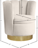 Lily Velvet / Engineered Wood / Steel Contemporary Cream Velvet Accent Chair - 30" W x 27" D x 31" H