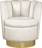 Lily Velvet / Engineered Wood / Steel Contemporary Cream Velvet Accent Chair - 30" W x 27" D x 31" H