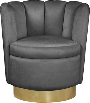 Lily Velvet / Engineered Wood / Steel Contemporary Grey Velvet Accent Chair - 30" W x 27" D x 31" H