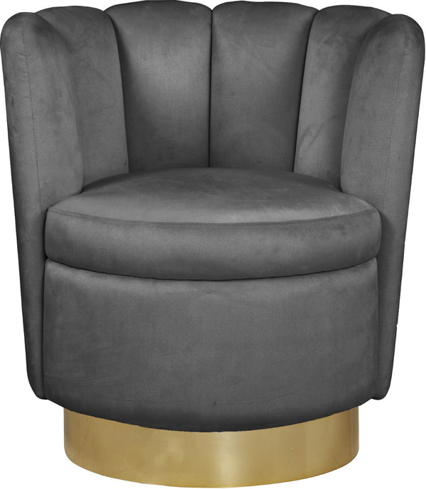 Lily Velvet / Engineered Wood / Steel Contemporary Grey Velvet Accent Chair - 30" W x 27" D x 31" H