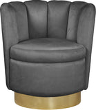 Lily Velvet / Engineered Wood / Steel Contemporary Grey Velvet Accent Chair - 30" W x 27" D x 31" H