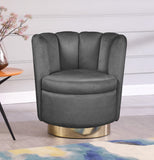 Lily Velvet / Engineered Wood / Steel Contemporary Grey Velvet Accent Chair - 30" W x 27" D x 31" H