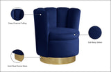 Lily Velvet / Engineered Wood / Steel Contemporary Navy Velvet Accent Chair - 30" W x 27" D x 31" H