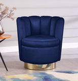 Lily Velvet / Engineered Wood / Steel Contemporary Navy Velvet Accent Chair - 30" W x 27" D x 31" H