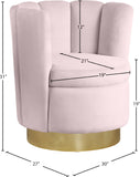 Lily Velvet / Engineered Wood / Steel Contemporary Pink Velvet Accent Chair - 30" W x 27" D x 31" H