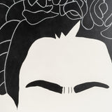 Sagebrook Home Contemporary 35x59, Hand Painted Frida Portrait, Blk/wht 70255 Black/white Acrylic