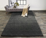 Luna Hand Woven Marled Wool Rug, Charcoal Gray, 9ft-6in x 13ft-6in Area Rug