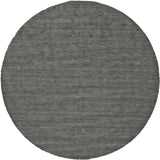 Luna Hand Woven Marled Wool Rug, Charcoal Gray, 8ft x 8ft Round