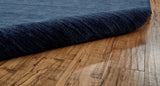 Luna Hand Woven Marled Wool Area Rug, Midnight Navy Blue, 9ft-6in x 13ft-6in