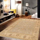 Pasargad Denver Hand-Knotted Ivory Wool Area Rug 57942 8x10-PASARGAD