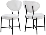 Allure Boucle Fabric Contemporary Dining Chair - Set of 2