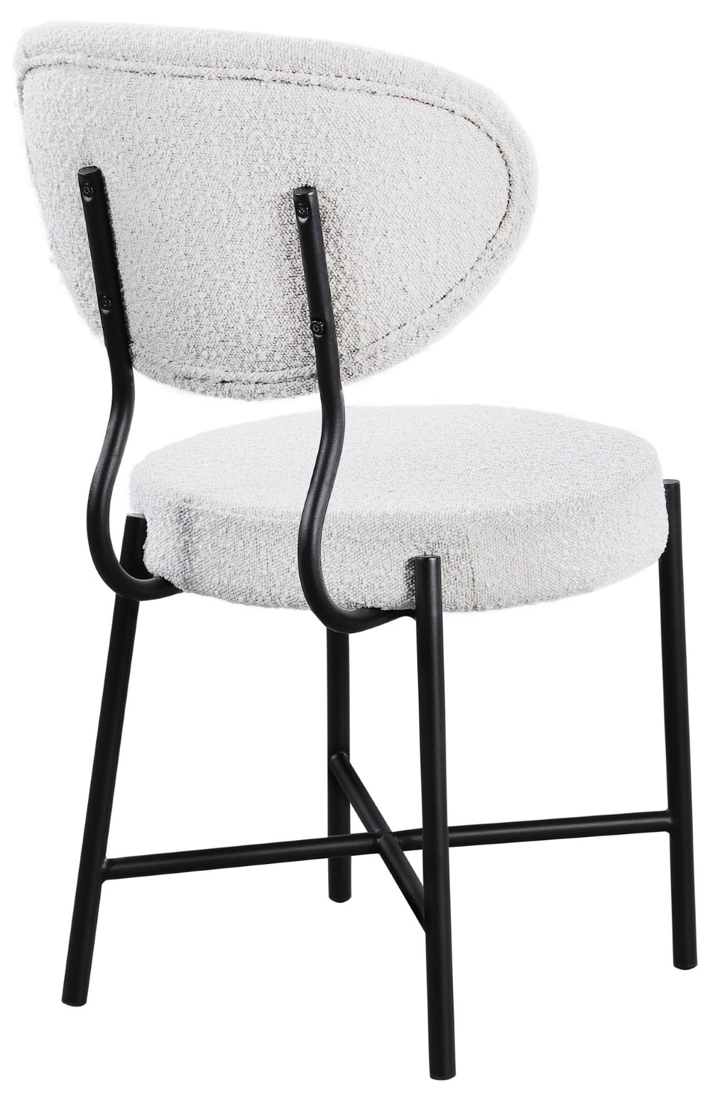 Allure Boucle Fabric / Iron / Foam Contemporary Cream Boucle Fabric Dining Chair - 20.5" W x 23" D x 34" H