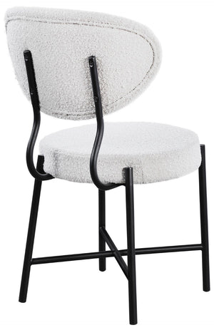 Allure Boucle Fabric / Iron / Foam Contemporary Cream Boucle Fabric Dining Chair - 20.5" W x 23" D x 34" H