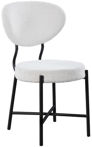 Allure Boucle Fabric / Iron / Foam Contemporary Cream Boucle Fabric Dining Chair - 20.5" W x 23" D x 34" H