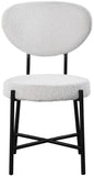 Allure Boucle Fabric / Iron / Foam Contemporary Cream Boucle Fabric Dining Chair - 20.5" W x 23" D x 34" H